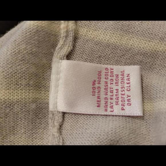 PETER MILLAR large cream & grey merino wool sweater - Picture 4 of 4